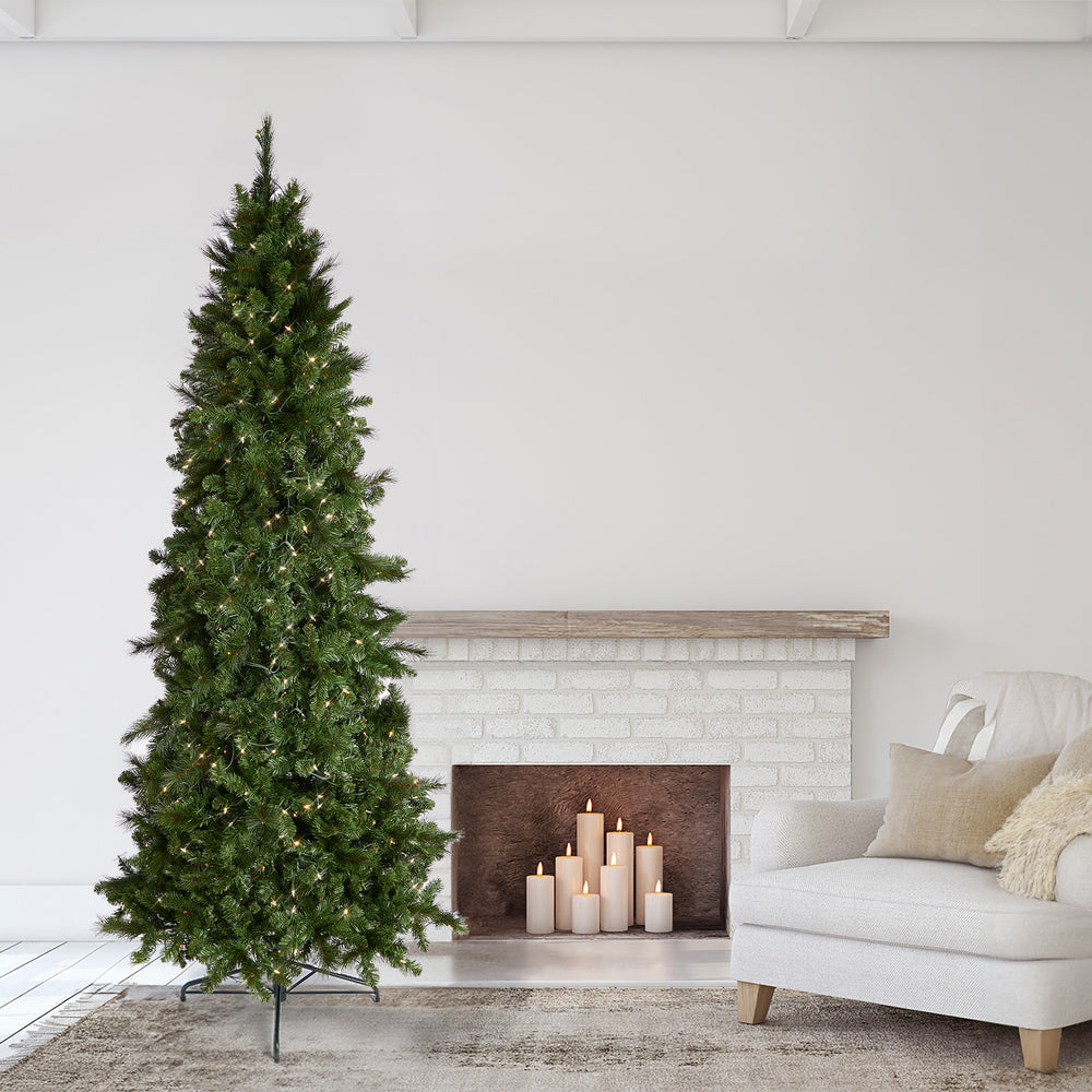 Home Heritage Cascade Quick Set 9 Foot 500 LED Pre-Lit Artificial Christmas Tree - VMInnovations