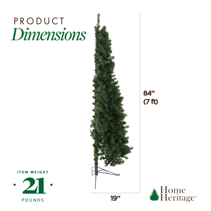 Home Heritage 7' Pre-Lit Artificial Half Christmas Tree w/ Folding Stand (Used)