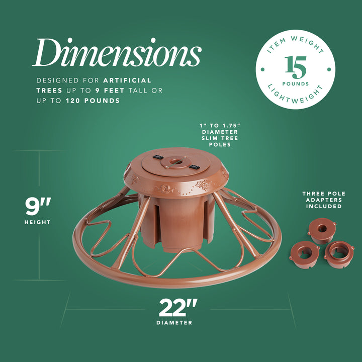 Home Heritage Brown Rotating Tree Stand for Trees up to 9 Ft, Brown (Open Box)