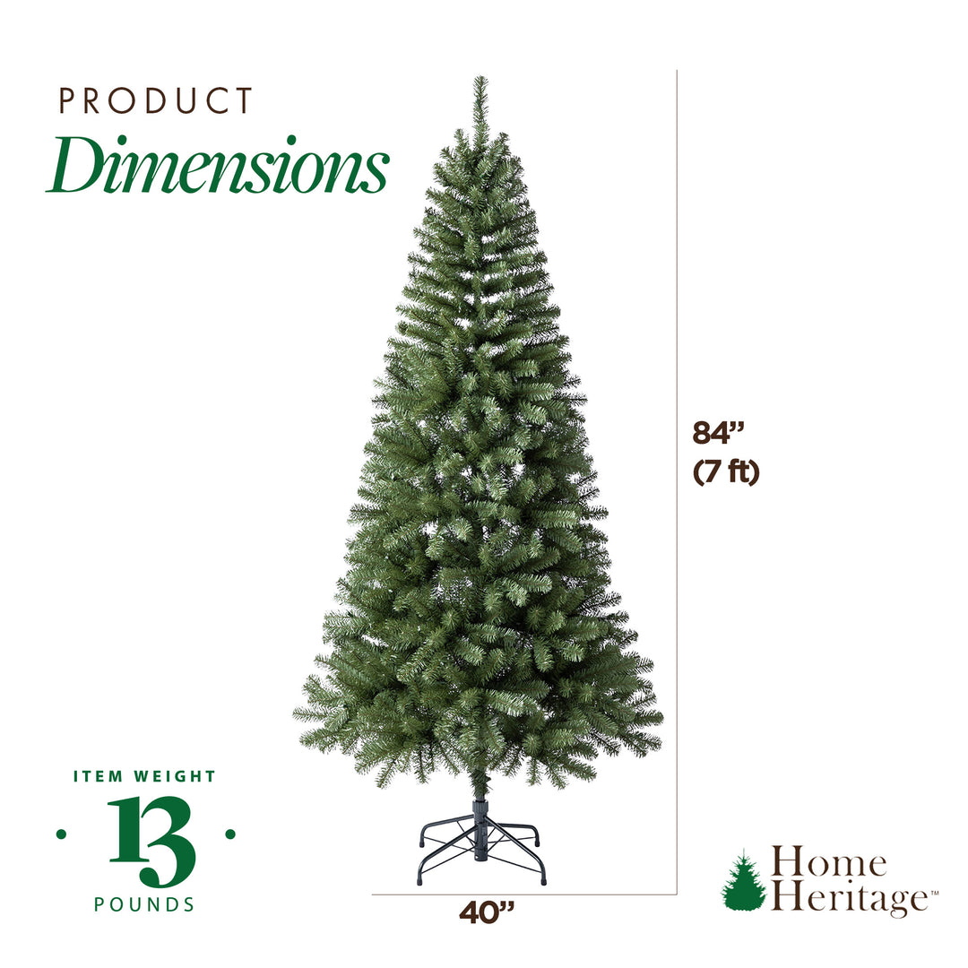 Home Heritage 7ft Brighampton Spruce Artificial Christmas Tree w/LED Light(Used)
