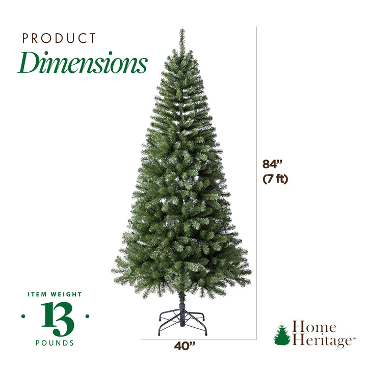 Home Heritage 7ft Brighampton Spruce Artificial Christmas Tree w/LED Light(Used)