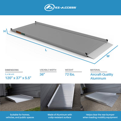 EZ-ACCESS GATEWAY 3G 10 Foot Solid Surface Aluminum Portable Wheelchair Ramp - VMInnovations