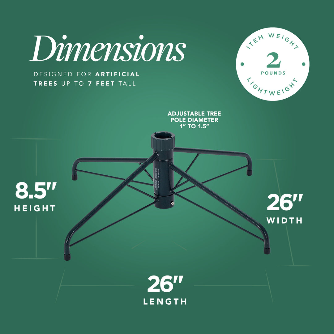 Home Heritage Folding Tree Stand Base, 26" Wide 1-1.5" Diameter Pole (Used)
