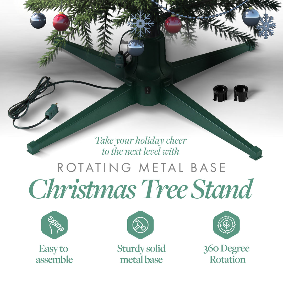 Home Heritage Metal Rotating & Powered Christmas Tree Stand with Adaptors (Used) - VMInnovations