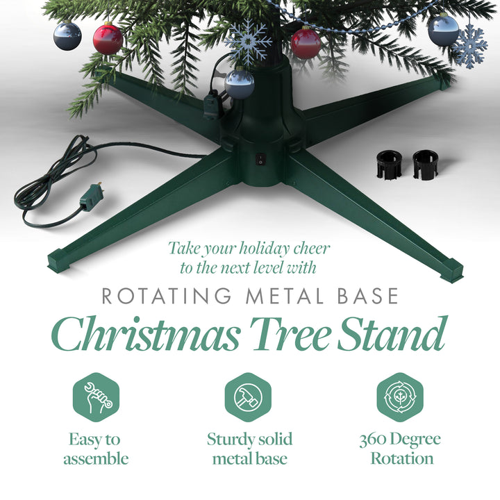 Home Heritage Metal Rotating & Powered Christmas Tree Stand with Adaptors (Used) - VMInnovations