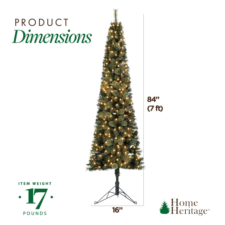 Home Heritage Cashmere 7 Ft Artificial Christmas Tree with LED Lights (Open Box)