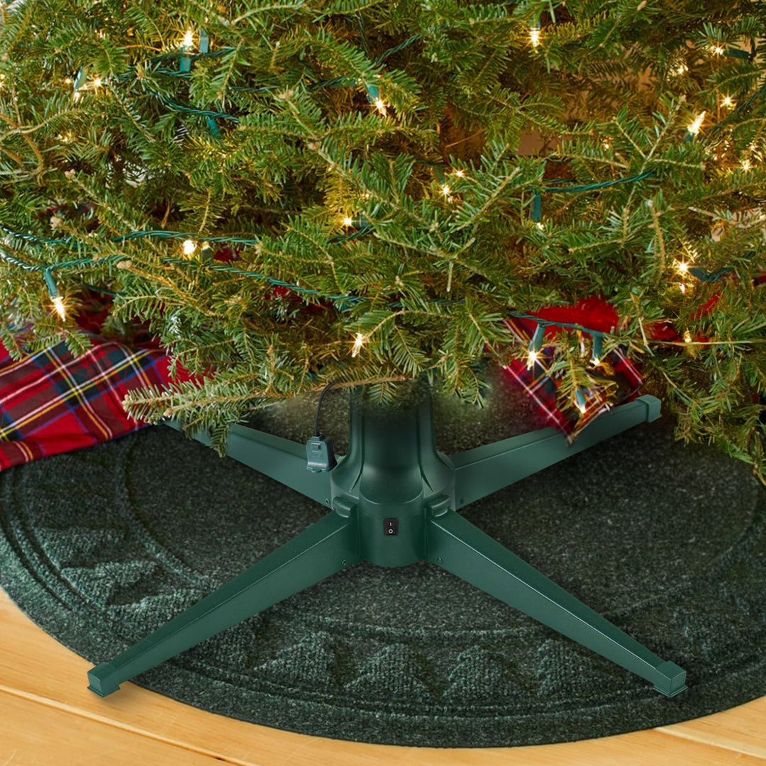 Home Heritage Rotating Christmas Tree Stand w/ Twinkly App Controlled RGB Lights