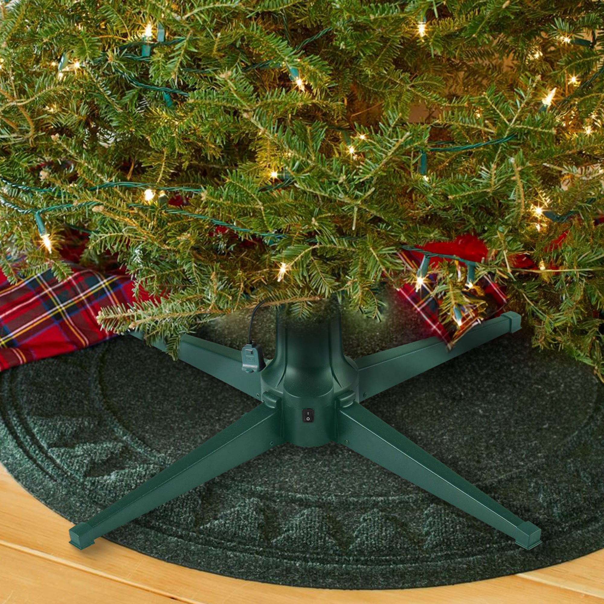 Home Heritage Metal Rotating & Powered Christmas Tree Stand with Adaptors (Used) - VMInnovations