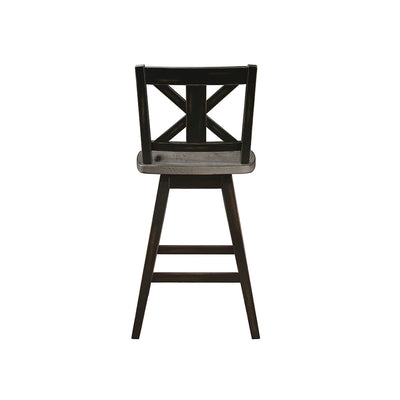 Homelegance Amsonia Decor Swivel Bar Counter Height Chair Stool, Black (2 Pack) - VMInnovations