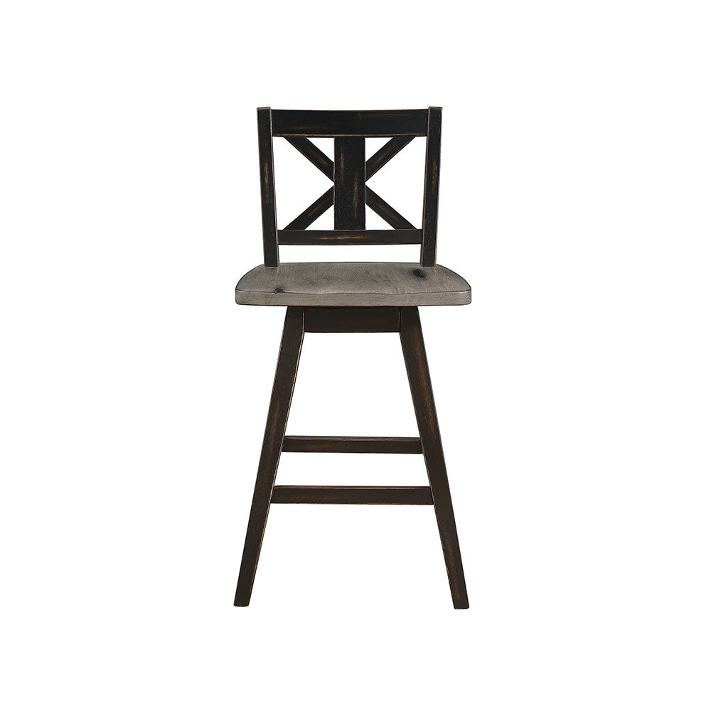 Homelegance Amsonia Decor Swivel Bar Counter Height Chair Stool, Black (2 Pack) - VMInnovations