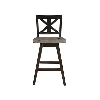 Homelegance Amsonia Decor Swivel Bar Counter Height Chair Stool, Black (2 Pack) - VMInnovations