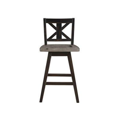 Homelegance Amsonia Decor Swivel Bar Counter Height Chair Stool, Black (2 Pack)