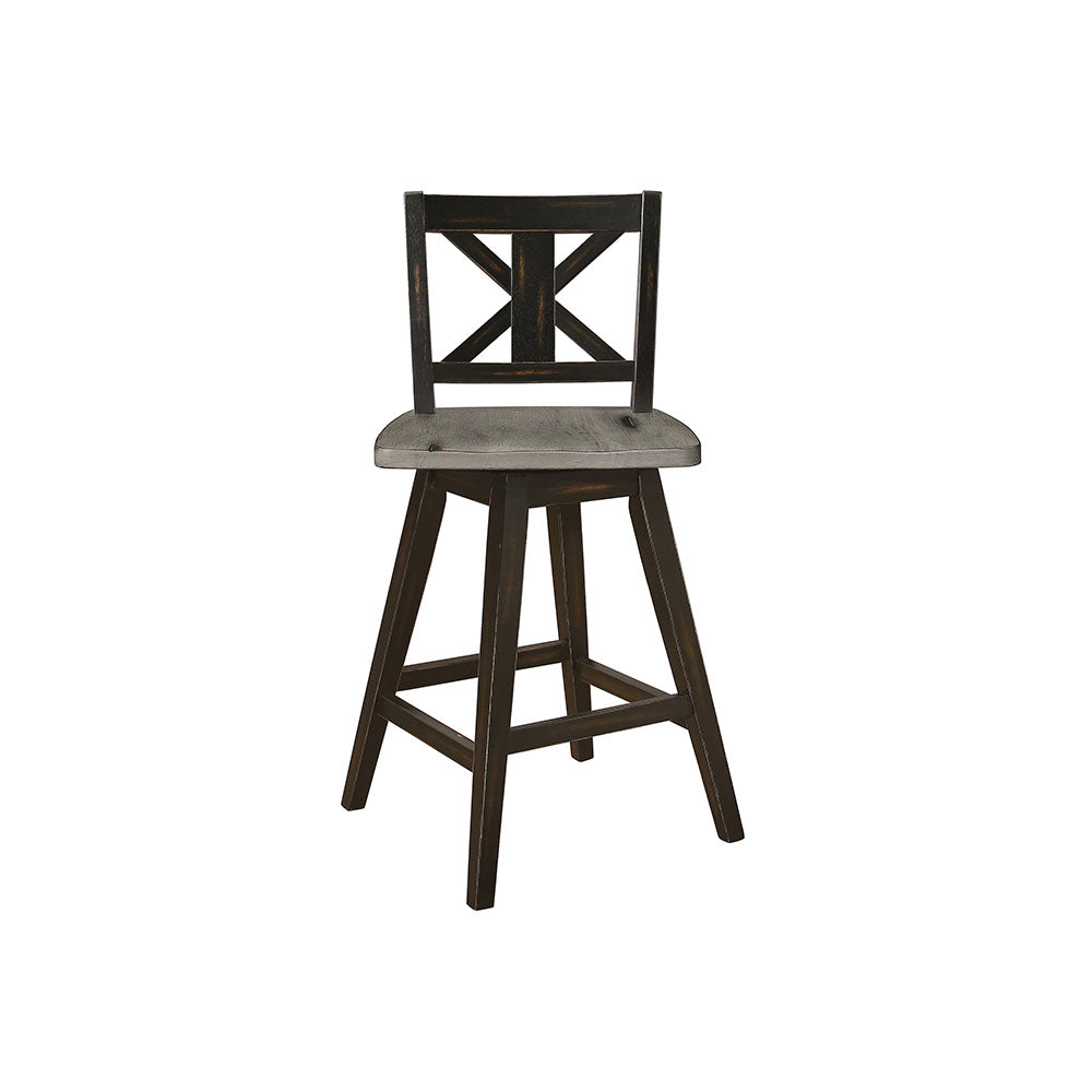 Homelegance Amsonia Decor Swivel Bar Counter Height Chair Stool, Black (2 Pack) - VMInnovations