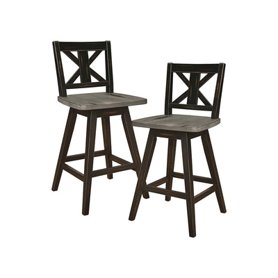 Homelegance Amsonia Decor Swivel Bar Counter Height Chair Stool, Black (2 Pack) - VMInnovations