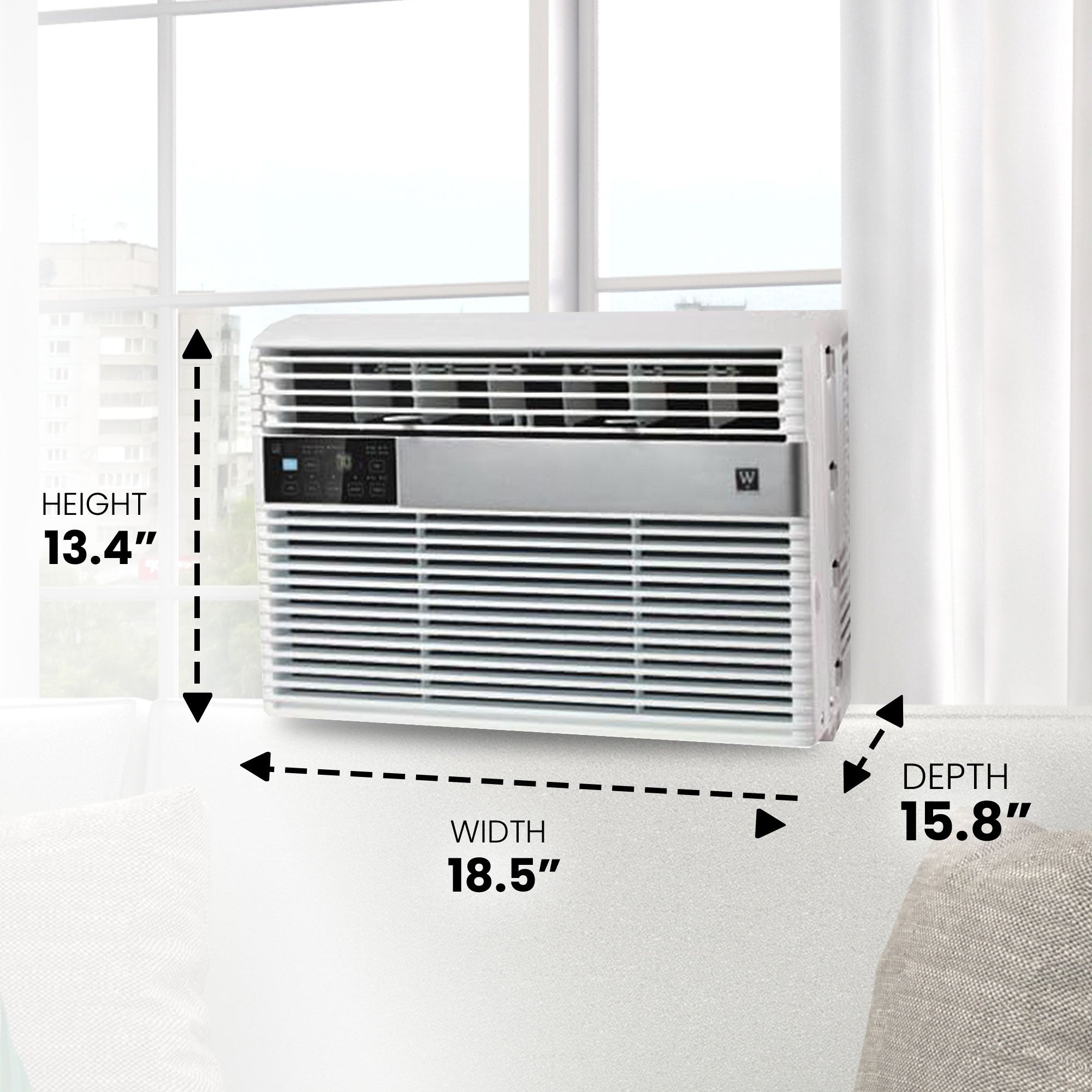 HomePointe 8,000 BTU Window Air Conditioner AC Unit with Remote Control, White - VMInnovations