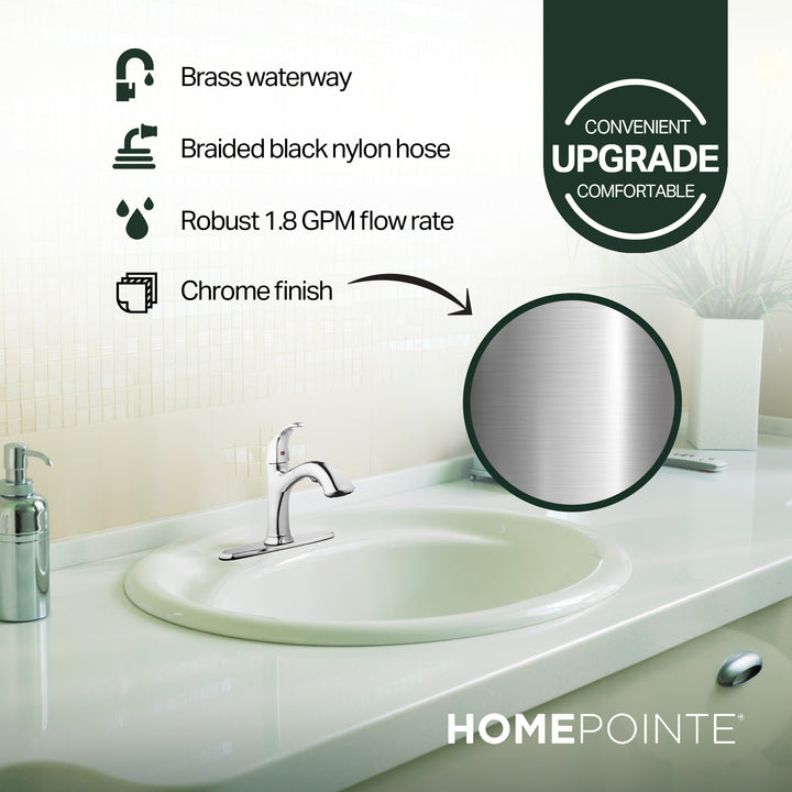 HomePointe Single Loop Handle Kitchen Faucet w/ Pull Out Spray Chrome(Open Box)