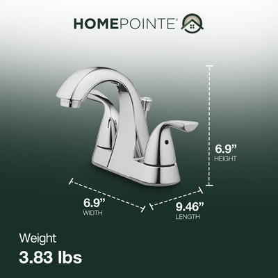 HomePointe 2 Lever Handle Lavatory Faucet with Plastic Pop Up, Chrome Finish