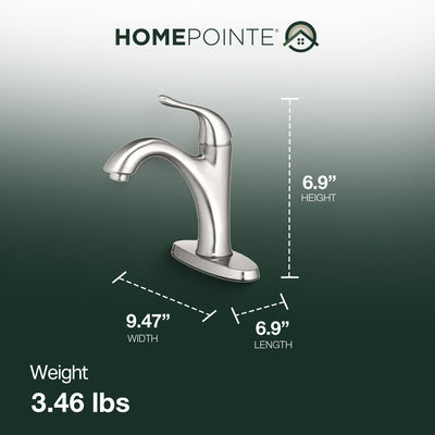 HomePointe Single Lever Bathroom Faucet with Plastic Pop-Up, Nickel (Open Box) - VMInnovations