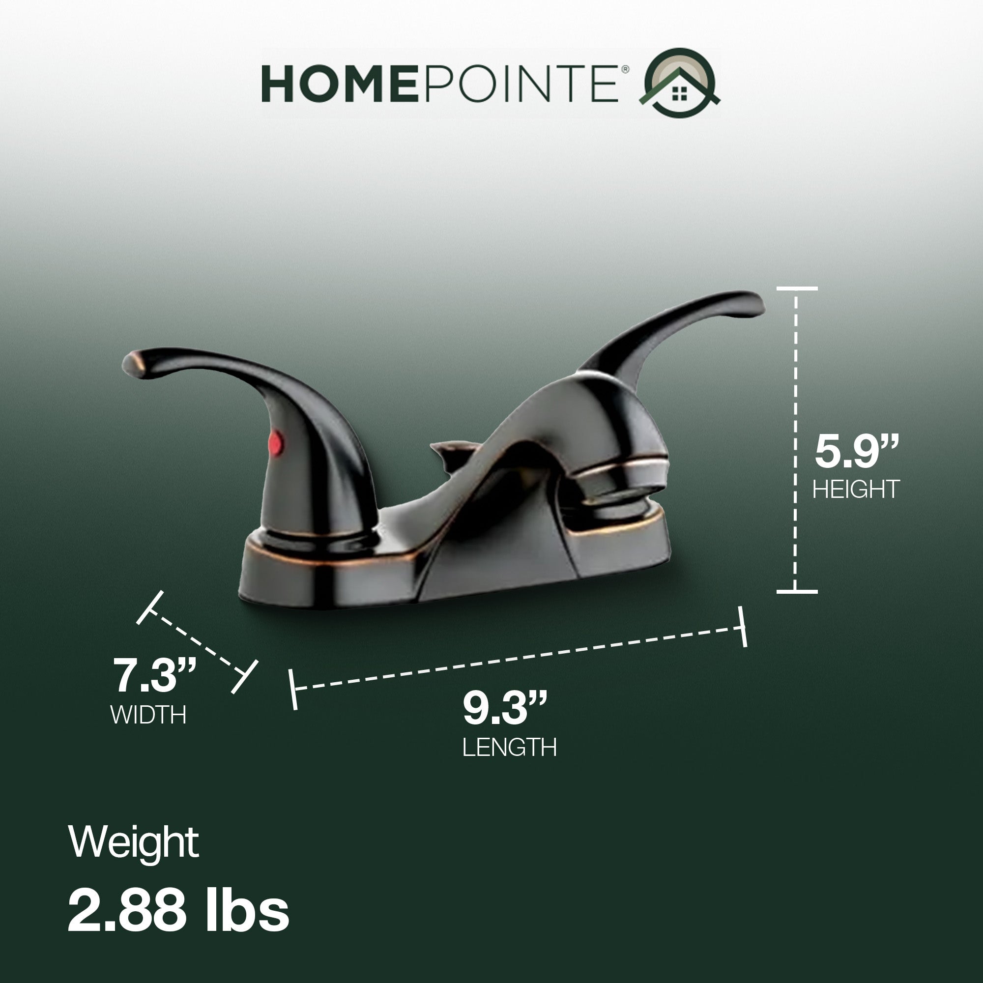 HomePointe Center Set Lavatory Faucet with 2 Zinc Lever Handles, Brushed Bronze - VMInnovations