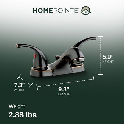 HomePointe Center Set Lavatory Faucet with 2 Zinc Lever Handles, Brushed Bronze - VMInnovations