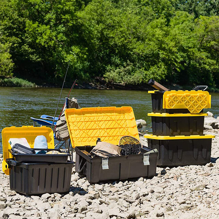 Durabilt Heavy Duty 27 Gallon Plastic Organizer Storage Bin Tote (2 Pack) (Used) - VMInnovations