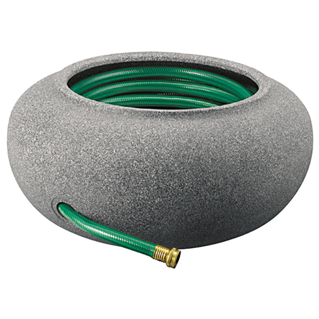 HC Companies 21" Decorative Plastic Garden Hose Storage Pot, Granite (Open Box) - VMInnovations
