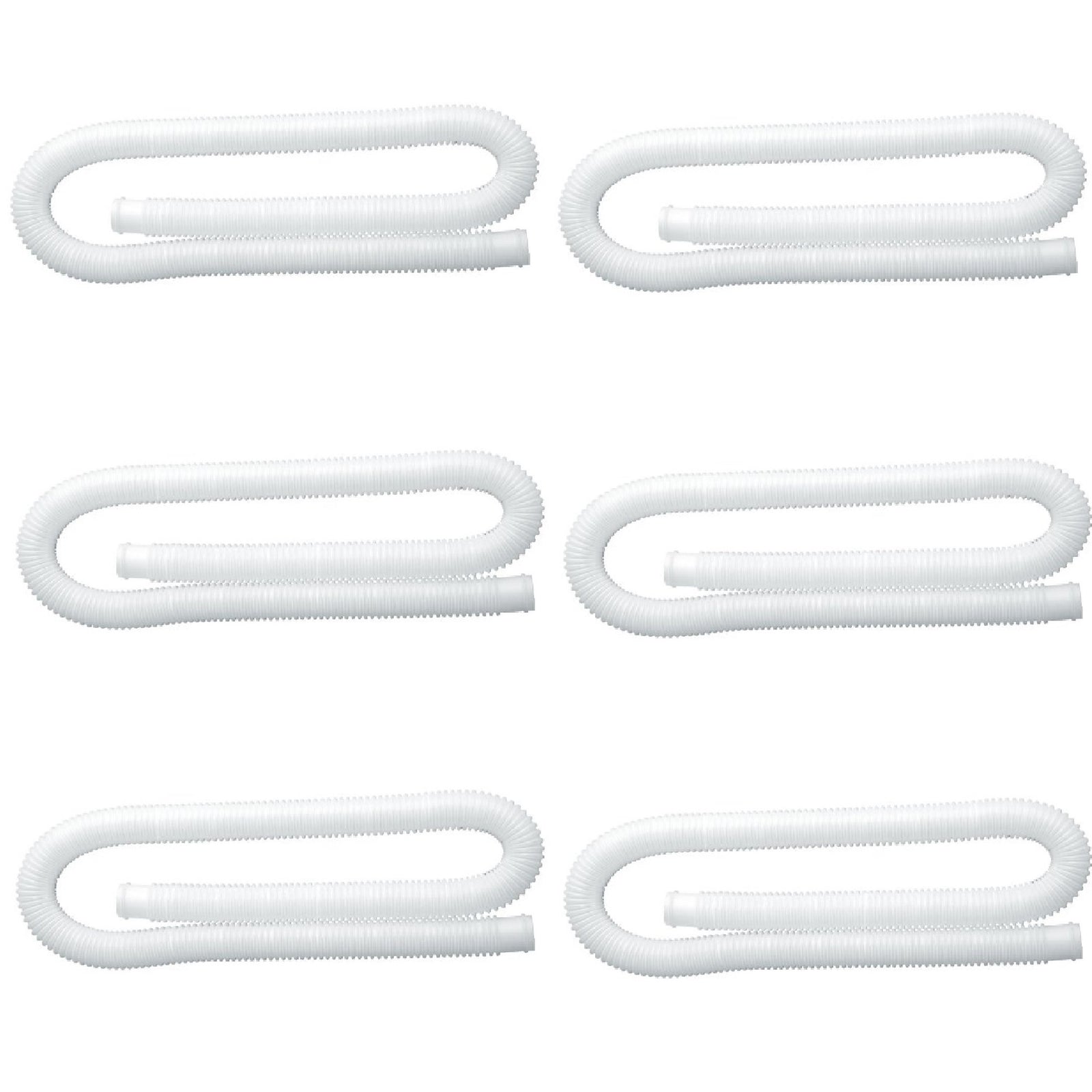 Intex 1.25 Inch Diameter Accessory Pool Pump Replacement Hose 59In Long (6 Pack) - VMInnovations
