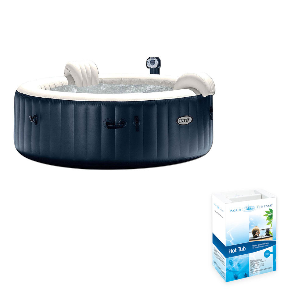 Intex Pure Spa Inflatable 6-Person Hot Tub w/ AquaFinesse Maintenance Kit