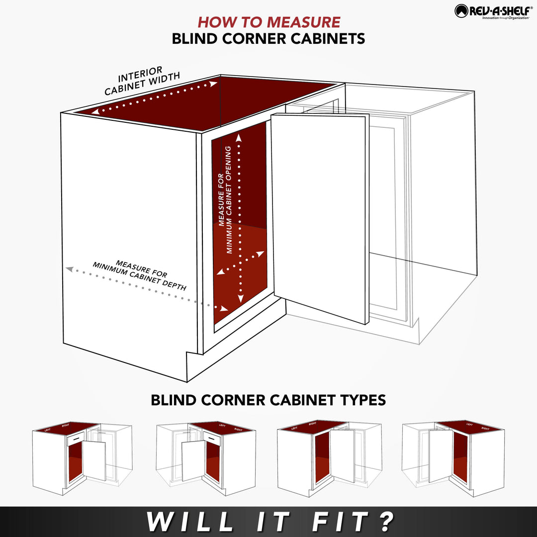 Rev-A-Shelf Pullout Corner Cabinet Organizer w/ Soft-close Three-Tier, 5PSP3-15SC-CR