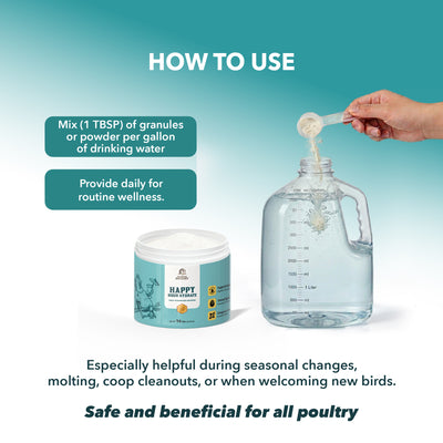 Premium Poultry Happy Hour Hydrate, Electrolytes & Probiotics for Chickens, 16oz