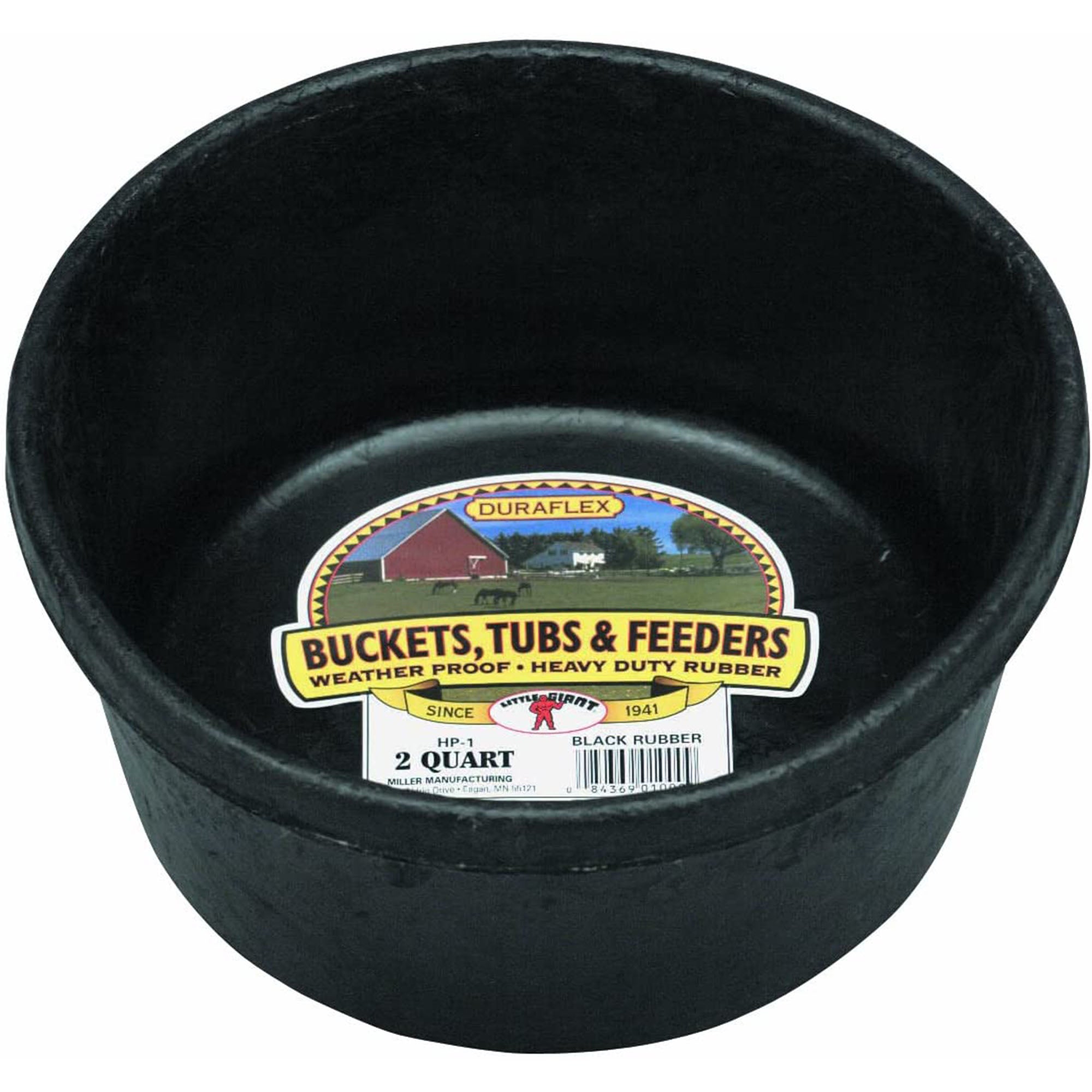 Little Giant Durable Weatherproof 2 Quart Rubber Tub Feeder Pan Bowl (Used)