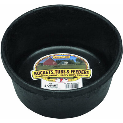Little Giant Durable Weatherproof 2 Quart Rubber Tub Feeder Pan Bowl (Used)