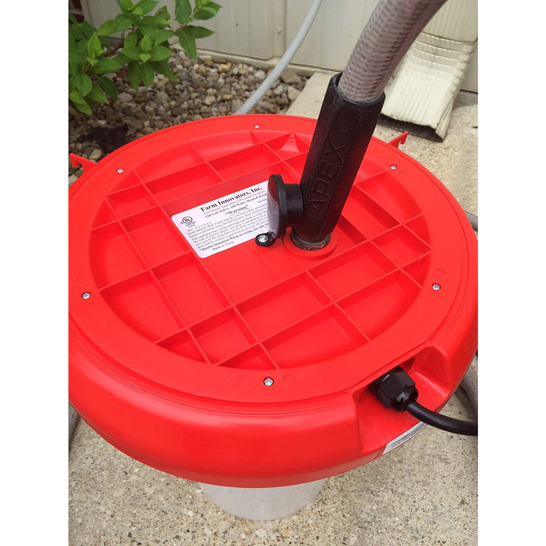 Farm Innovators Heated 3 Gal Plastic Hanging Poultry Water Fountain, Red (Used)