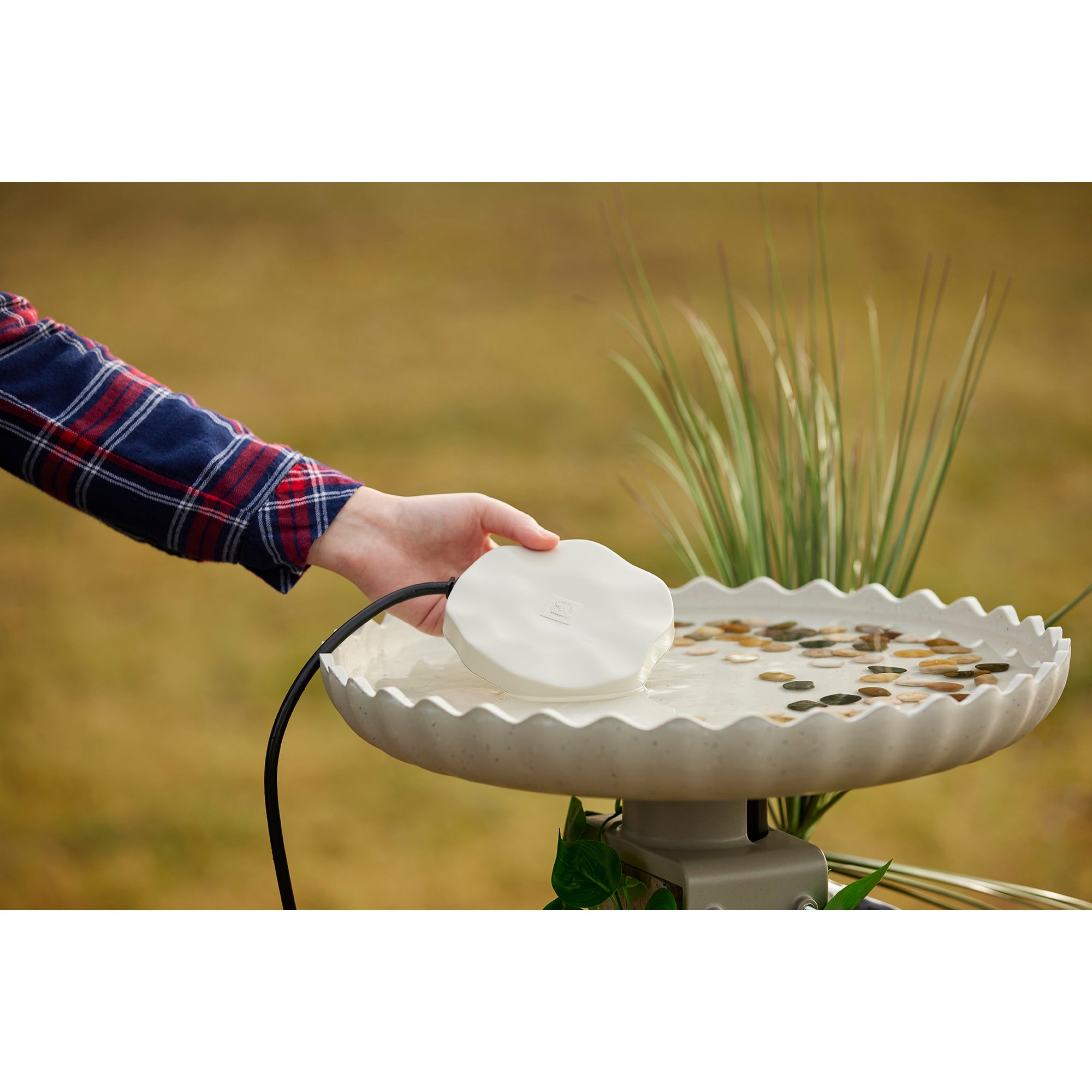 Farm Innovators HR-75 Heated Rock Bird Bath De-Icer, 75 Watts, Beige (Open Box) - VMInnovations