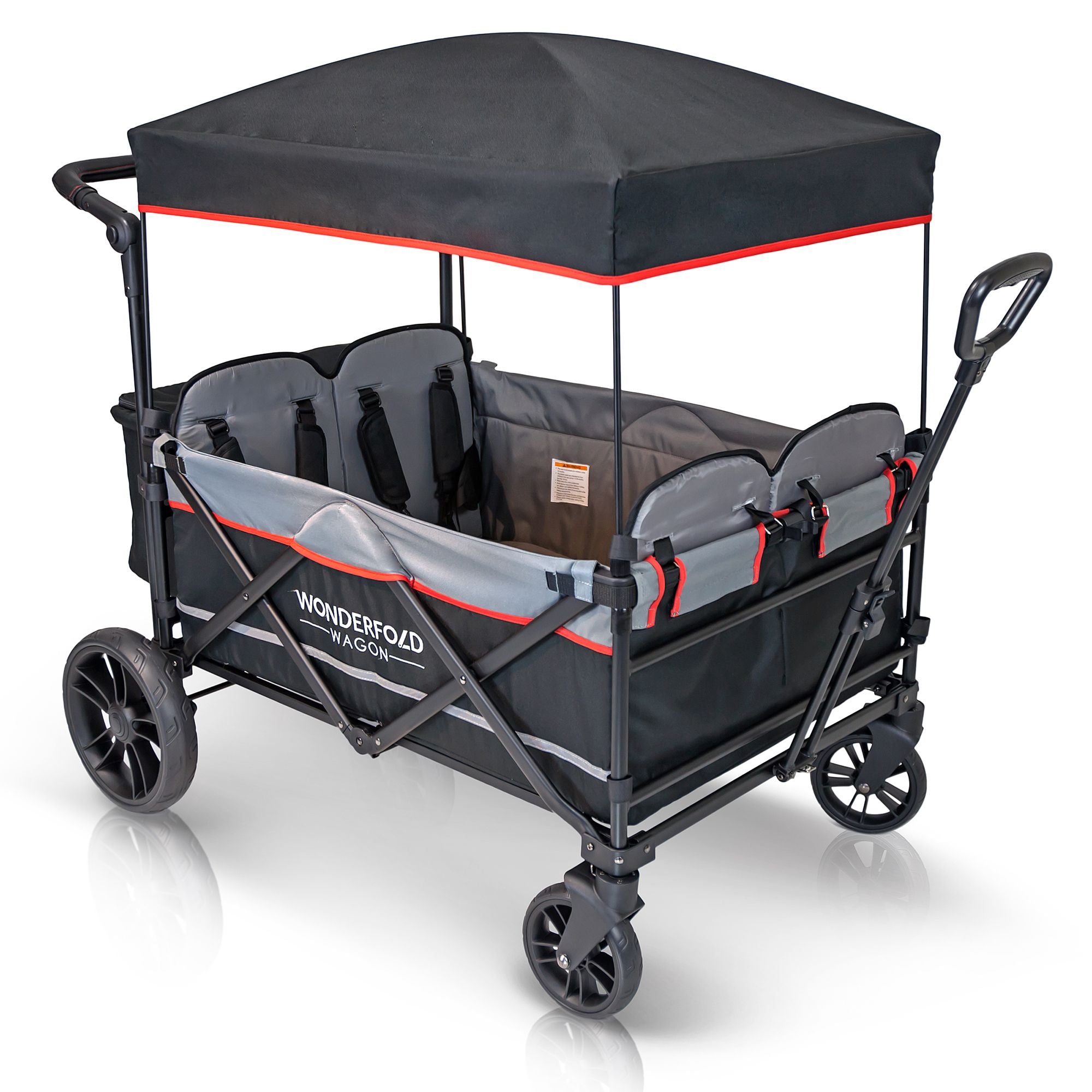 WONDERFOLD 4-Passenger Stroller Wagon with Canopy and 5-Point Harness (Open Box)