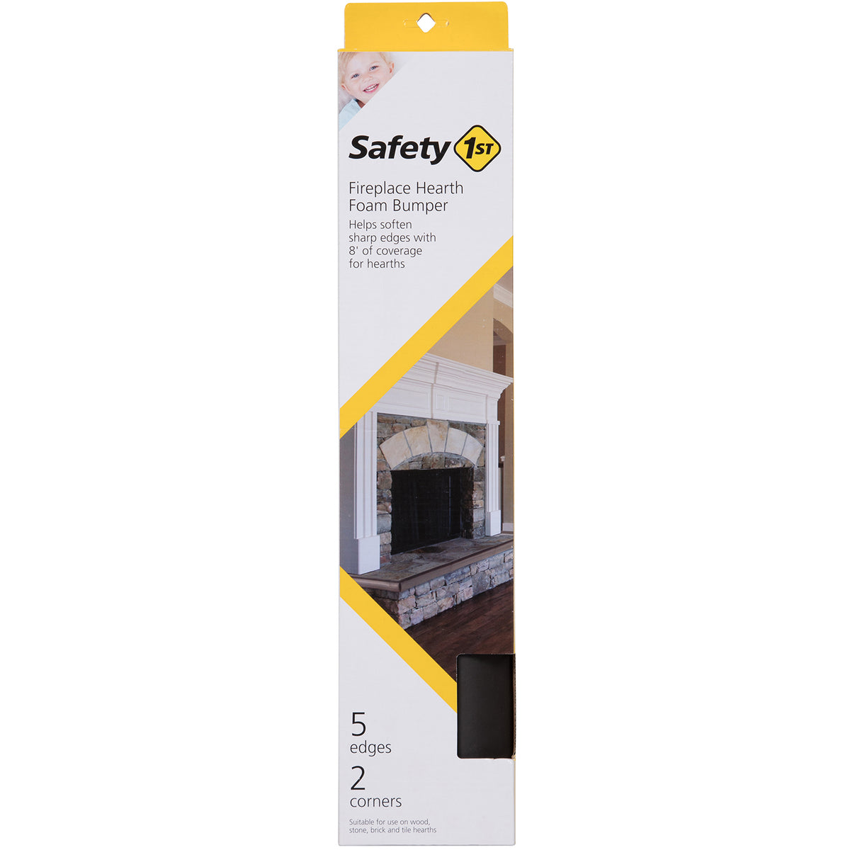Safety 1st Foam Fireplace Hearth Bumper Baby Proofing Guard Kit, 8 Foot Coverage - VMInnovations