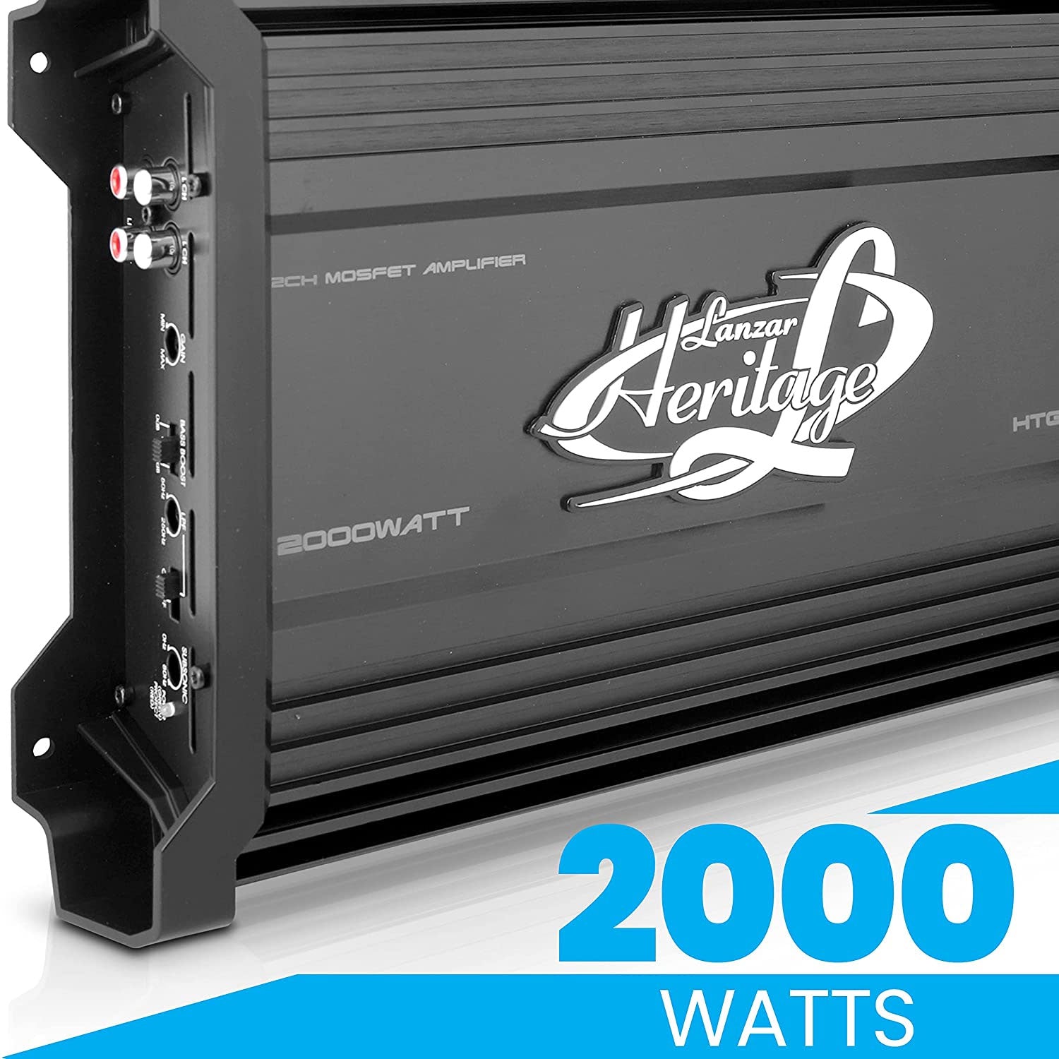 LANZAR HTG257 2000W Bridgeable 2 Channel MOSFET Car Audio Amplifier Power Amp