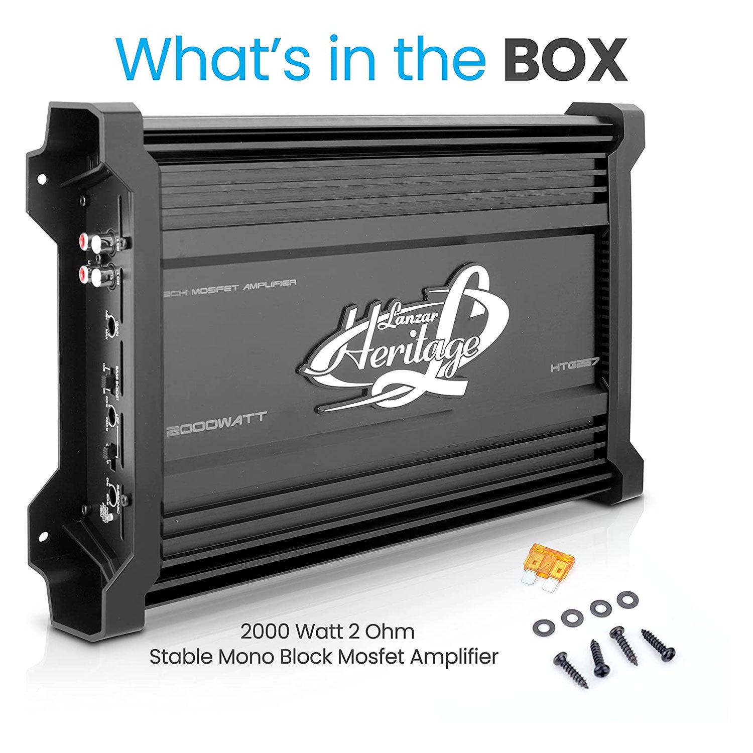 LANZAR HTG257 2000W Bridgeable 2 Channel MOSFET Car Audio Amplifier Power Amp