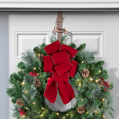 Haute Decor Adjustable Length Wreath Hanger with Reindeer Icon and More (Used)