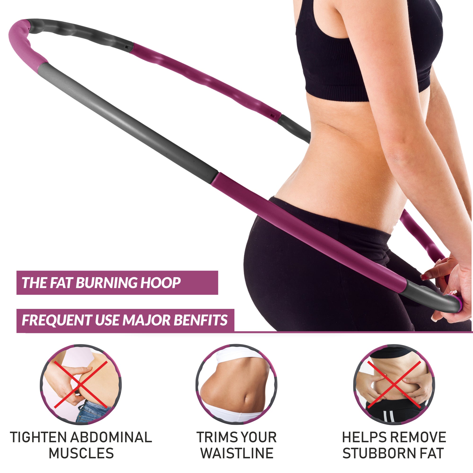 HolaHatha 6 Piece Weighted Fitness Hula Hoop for Home Workouts and Toning (Used) - VMInnovations