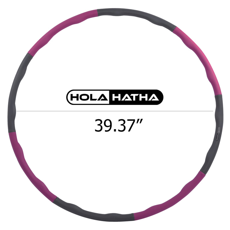 HolaHatha 900G 6 Piece Weighted Fitness Hula Hoop for Home Workouts and Toning