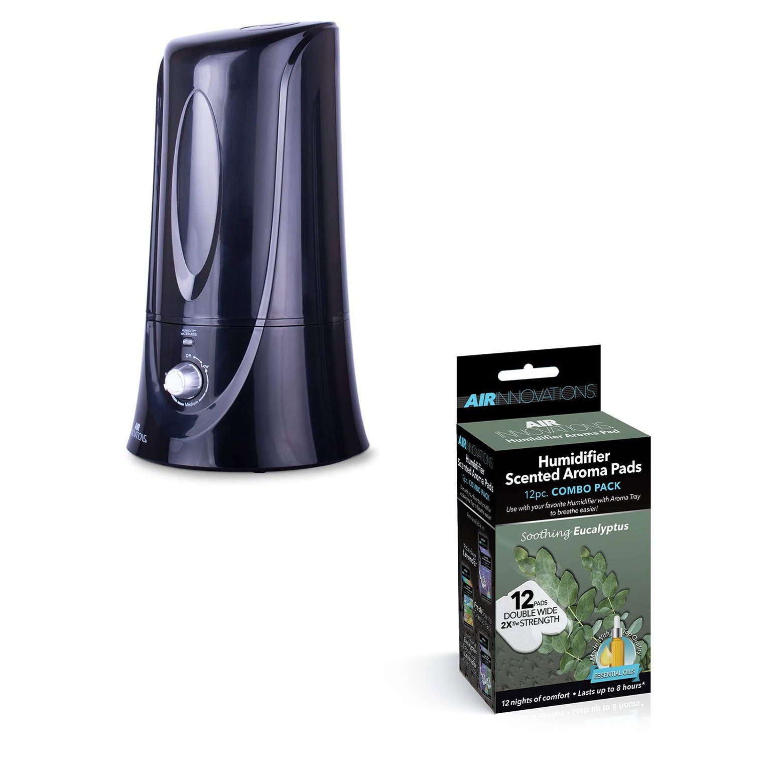 Air Innovations 1.1 Gal Cool Mist Humidifier w/ Aromatherapy Refill, Eucalyptus