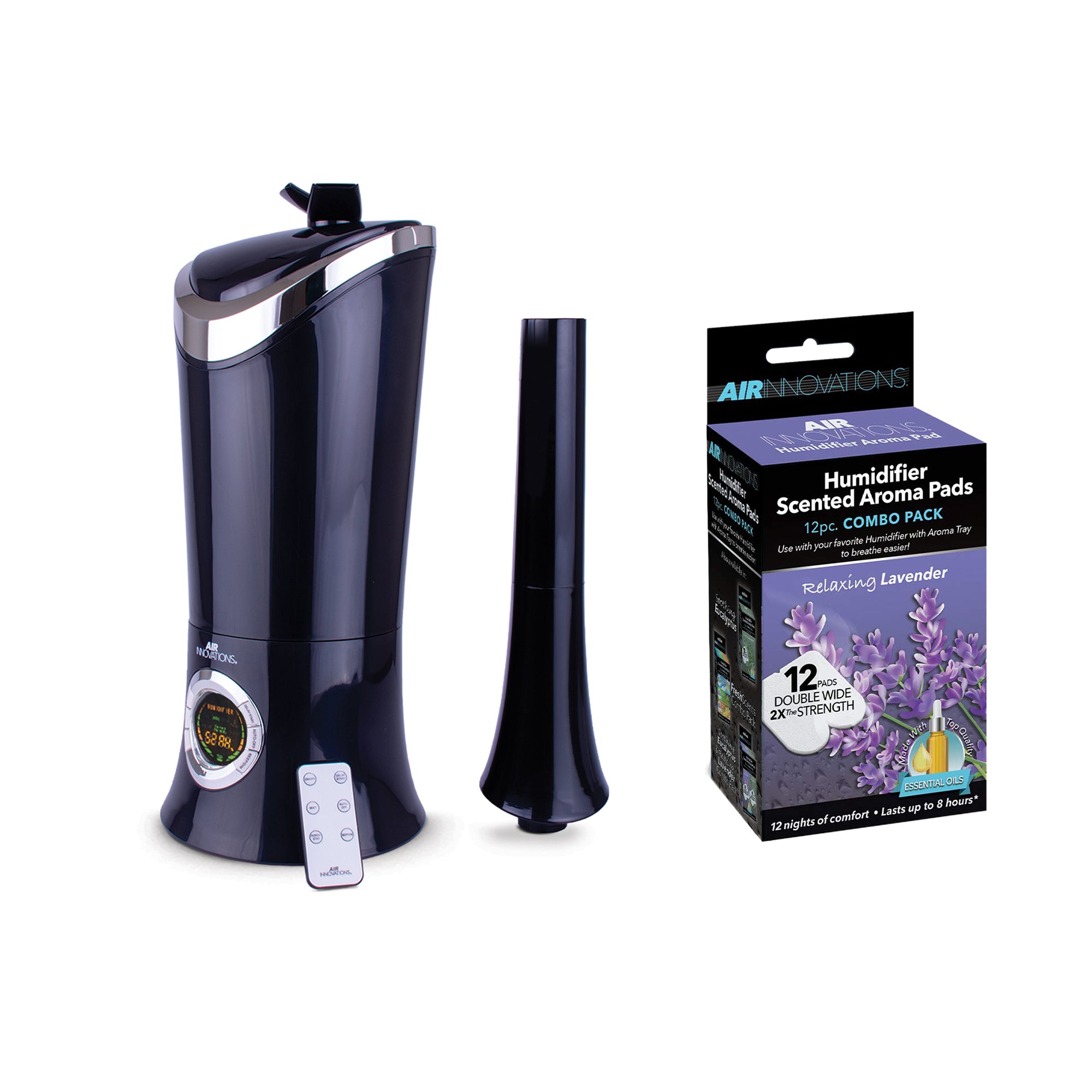 Air Innovations MH-701BA Ultrasonic Cool Mist Humidifier with Refills (12 Pack)