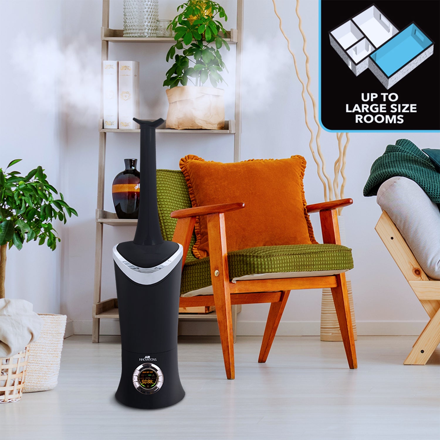 Air Innovations 1.7 Gal Cool Mist Humidifier w/ Aromatherapy Refill, Eucalyptus