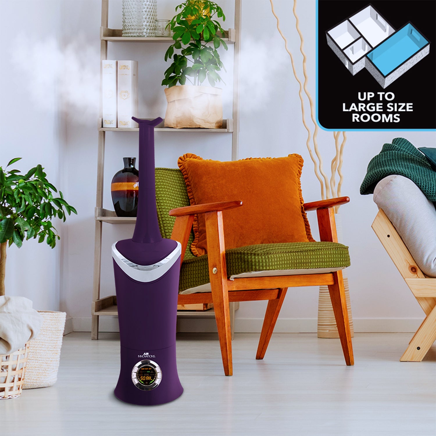 Air Innovations 1.7 Gal Cool Mist Humidifier w/ Aromatherapy Refill, Eucalyptus