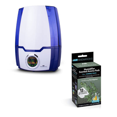 Air Innovations 1.37 Gal Cool Mist Humidifier w/ Aromatherapy Refill, Eucalyptus