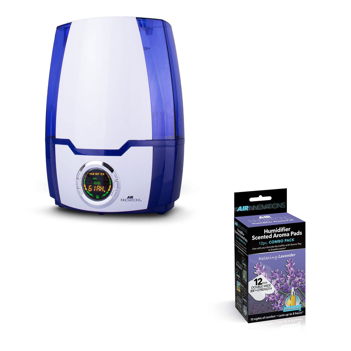 Air Innovations 1.37 Gal Cool Mist Humidifier w/ Aromatherapy Refill, Lavender
