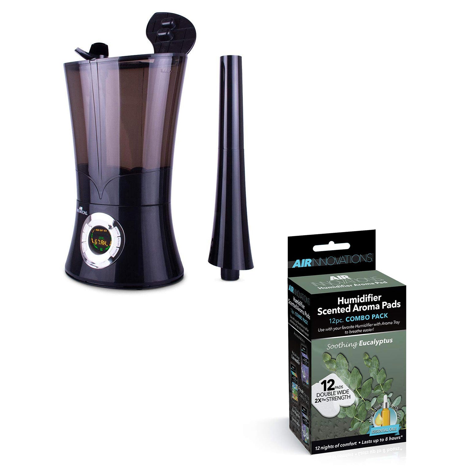 Air Innovations 1.6 Gal Cool Mist Humidifier w/ Aromatherapy Refill, Eucalyptus