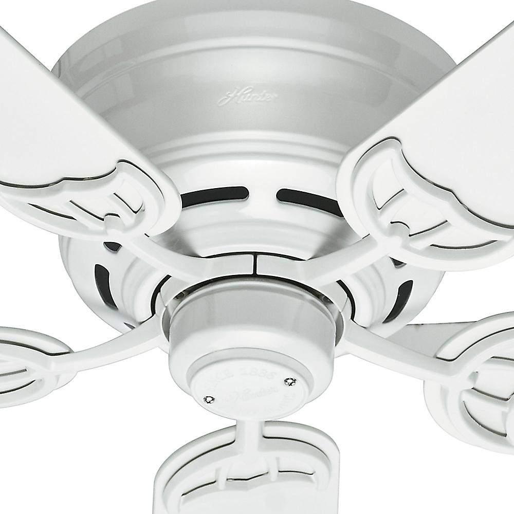 Hunter Low Profile III 52" Indoor Home Ceiling Fan w/ Pull Chain Control, White