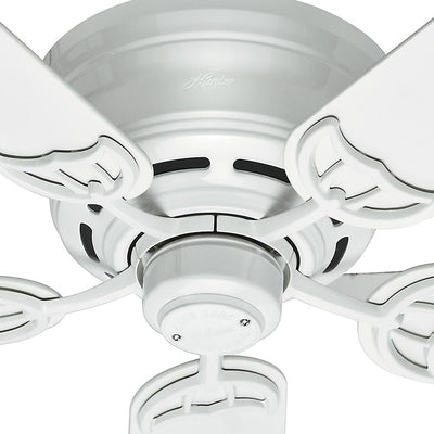 Hunter Low Profile III 52" Indoor Home Ceiling Fan w/ Pull Chain Control, White